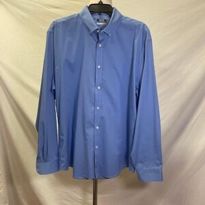 IZOD Light Blue Slim Fit Stretch Long Sleeve Men's Shirt Size 17